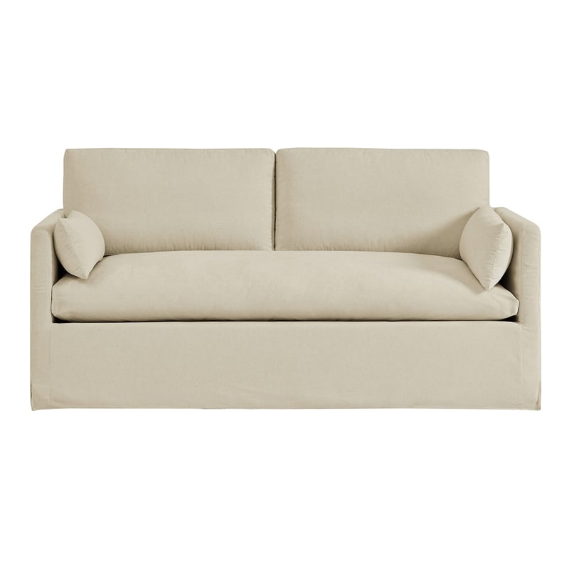 Wellfleet Slipcovered Linen-Blend Loveseat in Linen