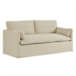 Wellfleet Slipcovered Linen-Blend Loveseat in Linen