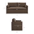 Wellfleet Slipcovered Linen-Blend Loveseat in Cocoa