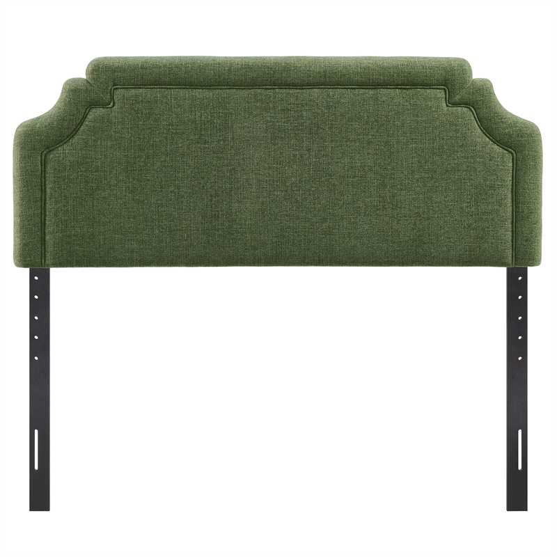 Magnolia Upholstered Fabric Queen Size Headboard in Foliage