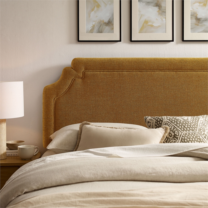 Magnolia Upholstered Fabric Full Size Headboard in Copper
