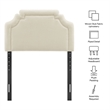 Magnolia Upholstered Fabric Twin Size Headboard in Ecru