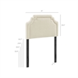 Magnolia Upholstered Fabric Twin Size Headboard in Ecru