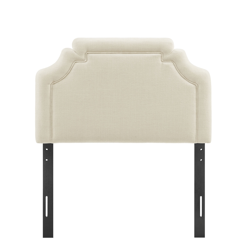 Magnolia Upholstered Fabric Twin Size Headboard in Ecru