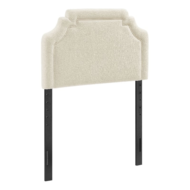 Magnolia Upholstered Fabric Twin Size Headboard in Ecru
