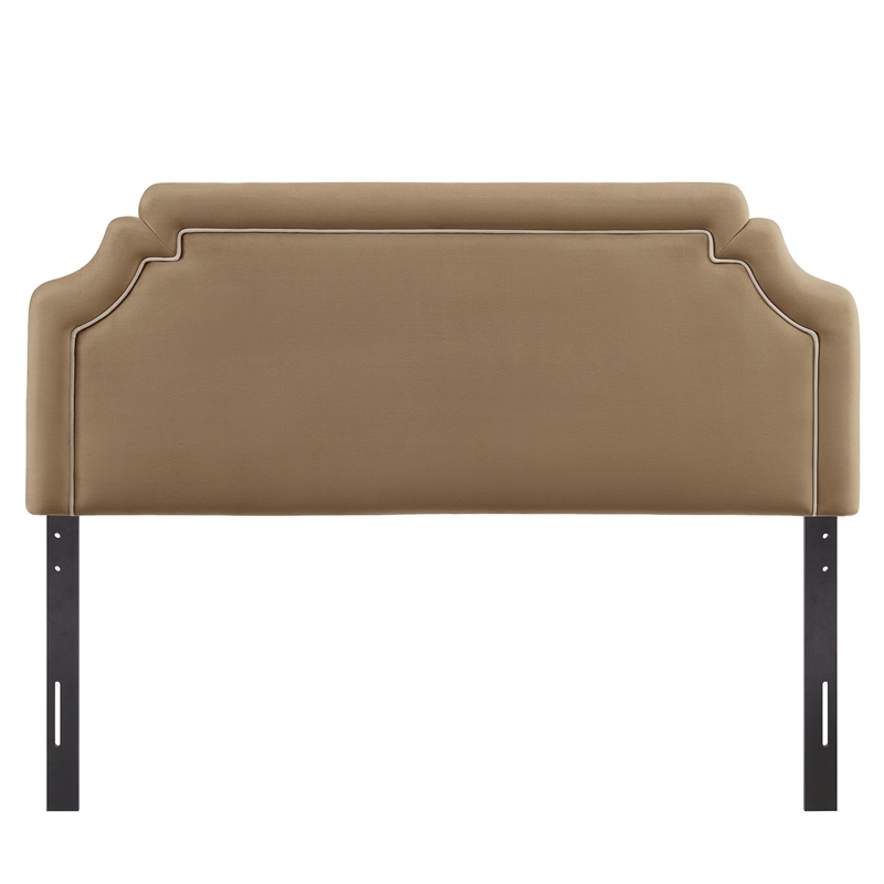 Magnolia Stain-Resistant Performance Velvet King Size Headboard in Taupe Almond