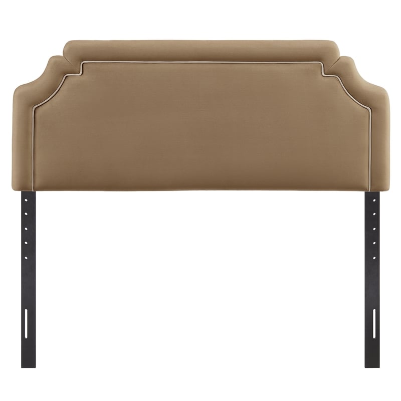 Magnolia Stain-Resistant Performance Velvet Queen Size Headboard in Taupe Almond