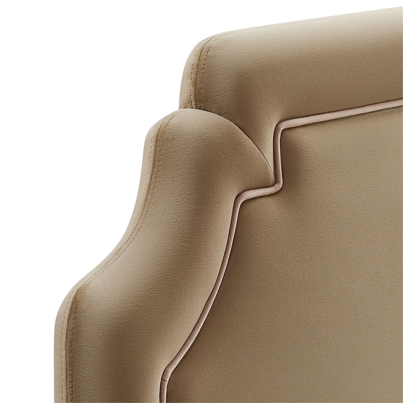 Magnolia Stain-Resistant Performance Velvet Full Size Headboard in Taupe Almond