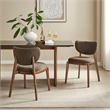 Fenwick Fabric Dining Chairs Set of 2 in Mocha