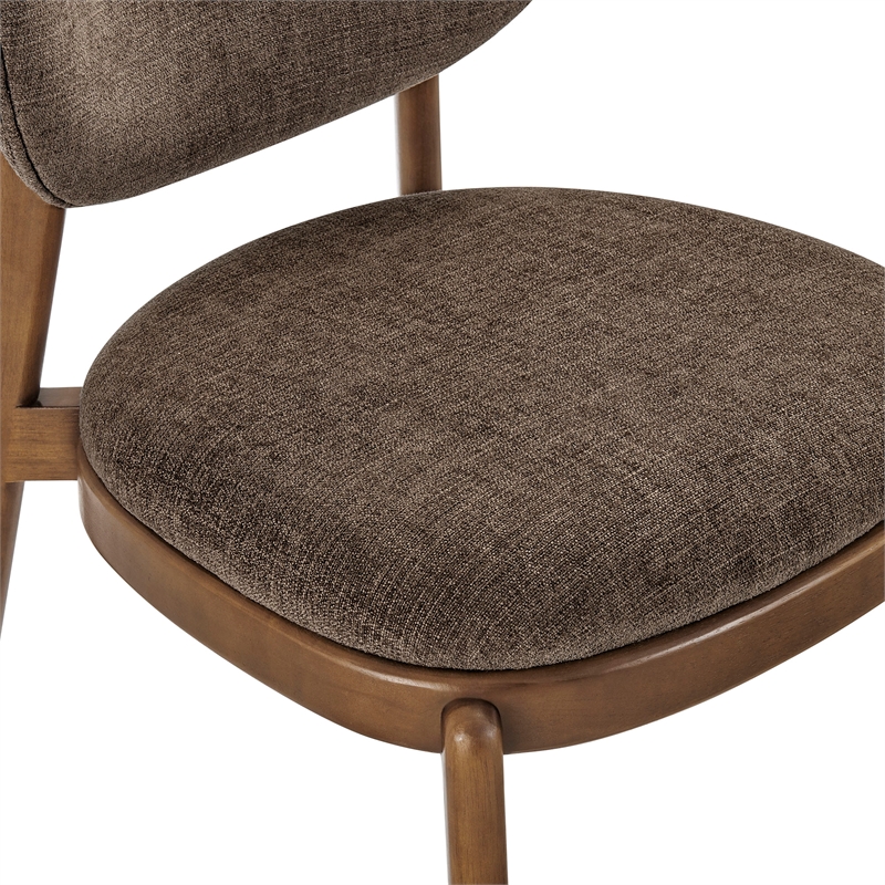 Fenwick Fabric Dining Chairs Set of 2 in Mocha