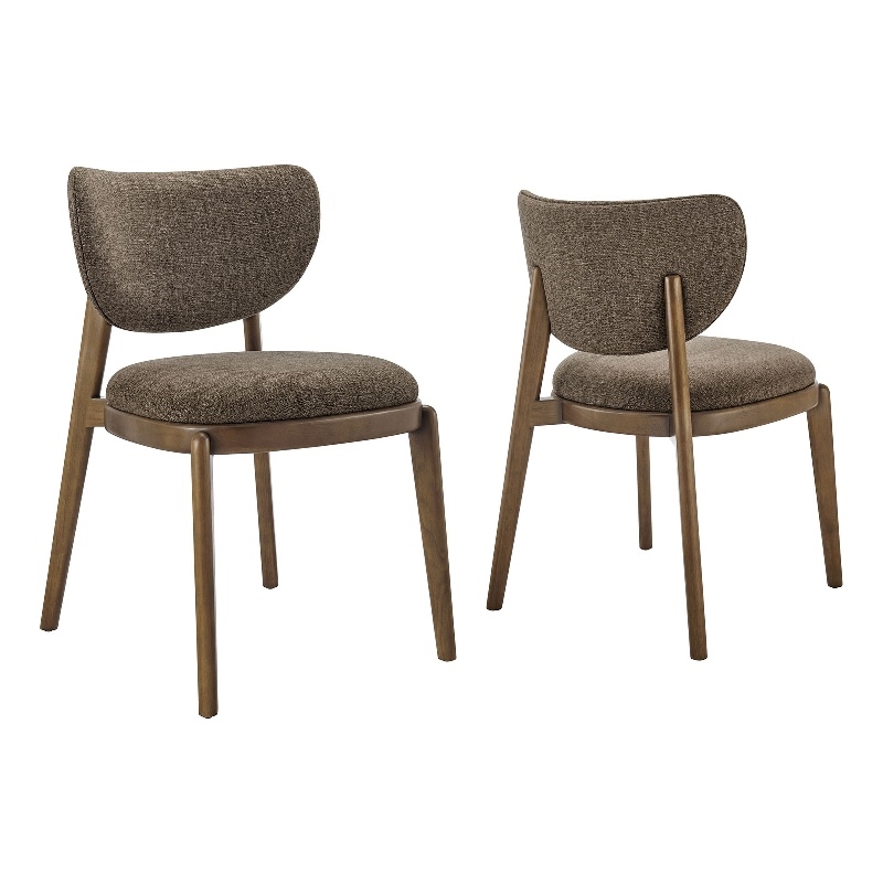 Fenwick Fabric Dining Chairs Set of 2 in Mocha