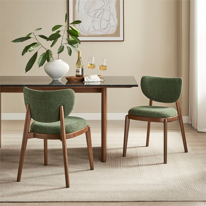 Fenwick Fabric Dining Chairs Set of 2 in Foliage