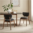 Fenwick Fabric Dining Chairs Set of 2 in Ebony