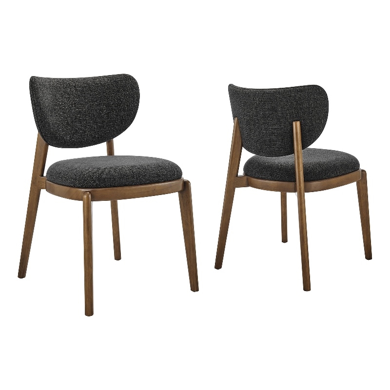 Fenwick Fabric Dining Chairs Set of 2 in Ebony