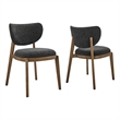 Fenwick Fabric Dining Chairs Set of 2 in Ebony