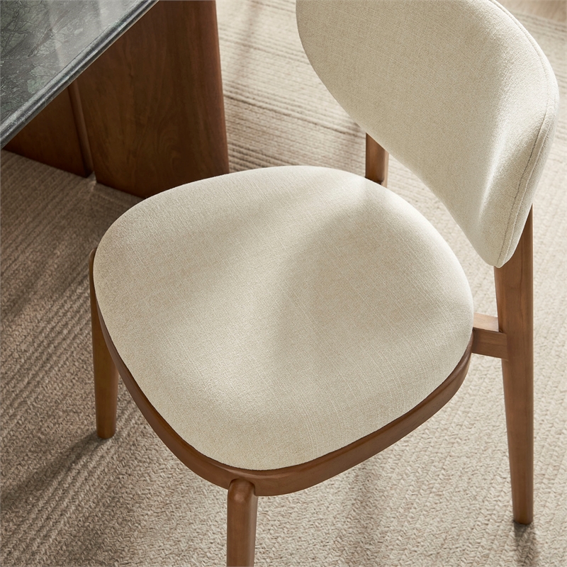 Fenwick Fabric Dining Chairs Set of 2 in Ecru