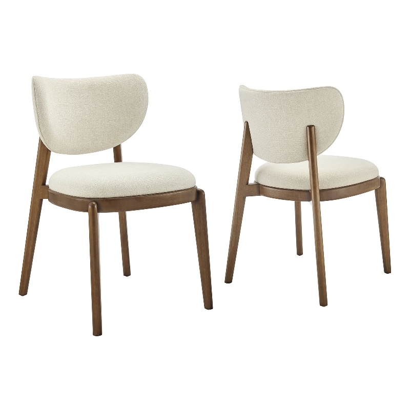 Fenwick Fabric Dining Chairs Set of 2 in Ecru