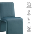 Emory Performance Velvet Dining Side Chair Set of 2 in Cadet Blue