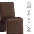 Emory Performance Velvet Dining Side Chair Set of 2 in Chocolate Brown