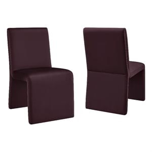 Emory Performance Velvet Dining Side Chair Set of 2 in Mulberry