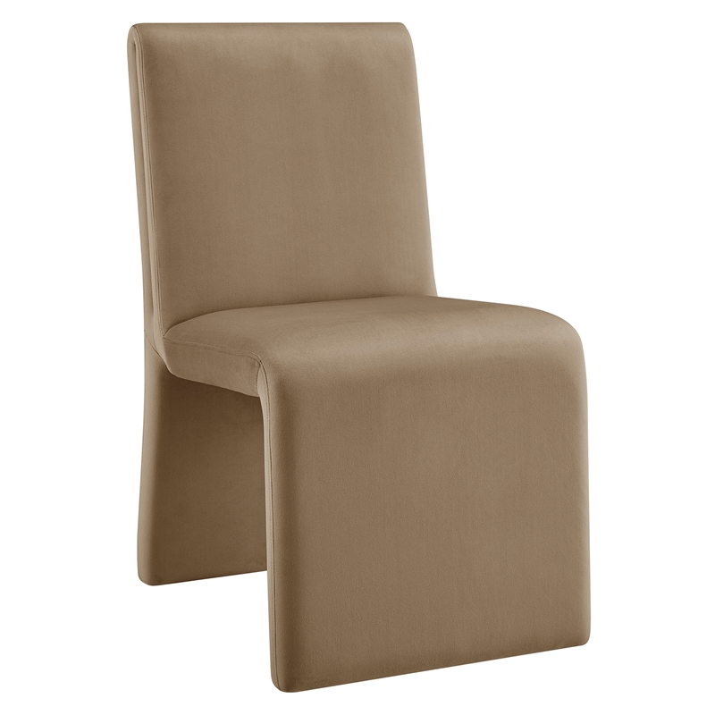 Emory Performance Velvet Dining Side Chair Set of 2 in Taupe
