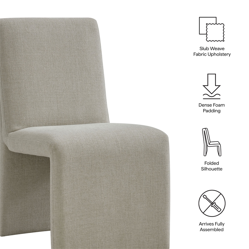Emory Upholstered Fabric Dining Side Chair Set of 2 in Linen
