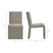 Emory Upholstered Fabric Dining Side Chair Set of 2 in Linen