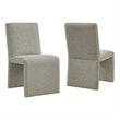 Emory Upholstered Fabric Dining Side Chair Set of 2 in Linen