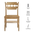 Jax Oak Wood Dining Chair With Wavy Razor Back Set of 2 in Weathered Oak