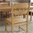 Jax Oak Wood Dining Chair With Wavy Razor Back Set of 2 in Weathered Oak