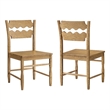 Jax Oak Wood Dining Chair With Wavy Razor Back Set of 2 in Weathered Oak