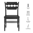 Jax Oak Wood Dining Chair With Wavy Razor Back Set of 2 in Black