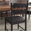 Jax Oak Wood Dining Chair With Wavy Razor Back Set of 2 in Black