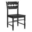 Jax Oak Wood Dining Chair With Wavy Razor Back Set of 2 in Black