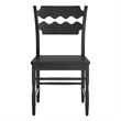 Jax Oak Wood Dining Chair With Wavy Razor Back Set of 2 in Black