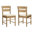 Jax Oak Wood Dining Chair With Wavy Razor Back and Cushion Set of 2