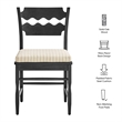 Jax Oak Wood Dining Chair With Wavy Razor Back and Cushion Set of 2