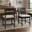 Jax Oak Wood Dining Chair With Wavy Razor Back and Cushion Set of 2