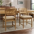 Jax Oak Wood Dining Chair With Wavy Razor Back and Cushion Set of 2
