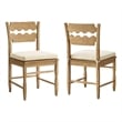 Jax Oak Wood Dining Chair With Wavy Razor Back and Cushion Set of 2