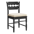 Jax Oak Wood Dining Chair With Wavy Razor Back and Cushion Set of 2