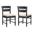 Jax Oak Wood Dining Chair With Wavy Razor Back and Cushion Set of 2
