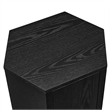Kade Faceted Wood Side Table in Black