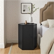Kade Faceted Wood Side Table in Black