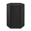 Kade Faceted Wood Side Table in Black