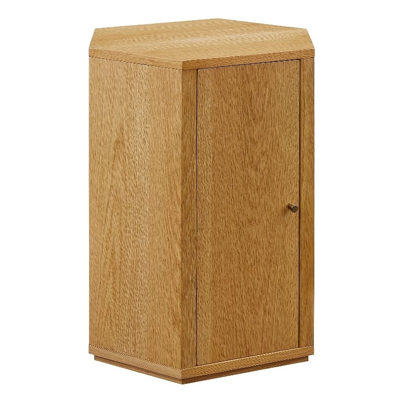 Kade Faceted Wood Side Table in Natural