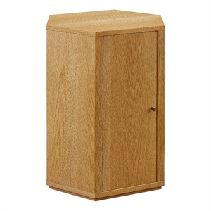 Kade Faceted Wood Side Table in Natural