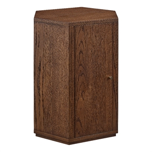 Kade Faceted Wood Side Table in Walnut