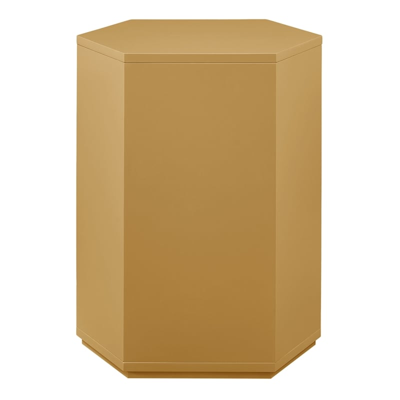 Kade Faceted Semi-Gloss Side Table in Mustard