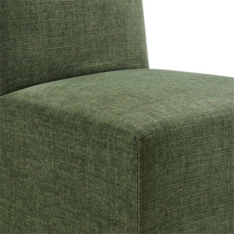 Aster Slub Weave Fabric Slipcovered Dining Chairs Set of 2 in Foliage